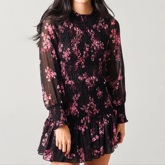 misa los angeles long sleeve dress MISA Los Angeles Verdant Anemone
